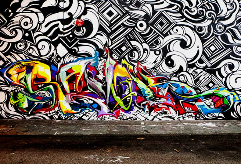 Авторские граффити на одной из улиц Сан-Франциско