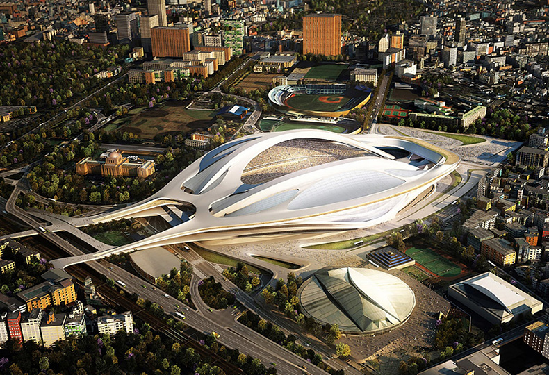 Проект Национального стадиона Японии, спроектированный Захой Хадид