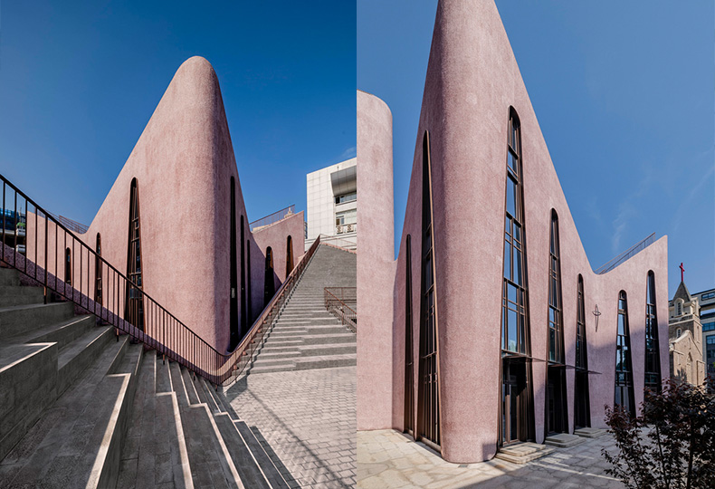 Huaxiang Church - розовая христианская церковь в Китае. Проект студии Inuce
