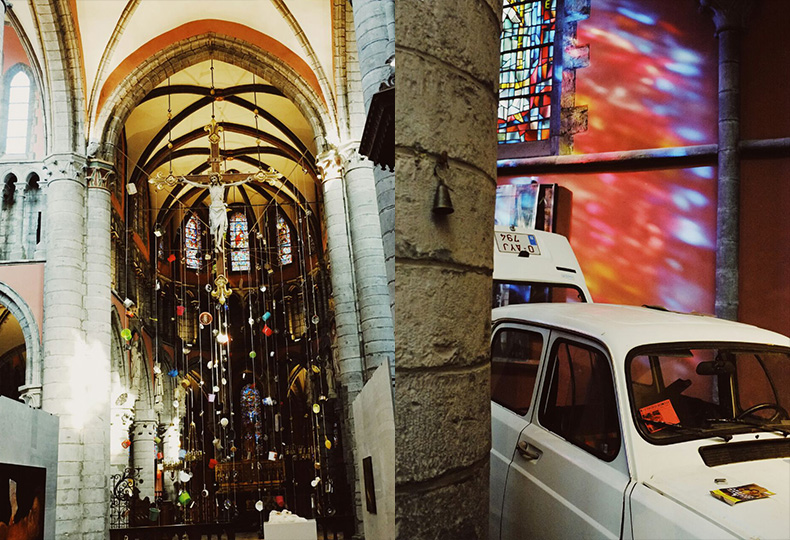 Выставка современного искусства в церкви Богоматери в Памеле в Ауденарде