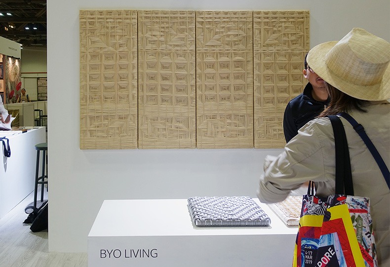 Тканое полотно из ротанга и бамбука компании Byo Living