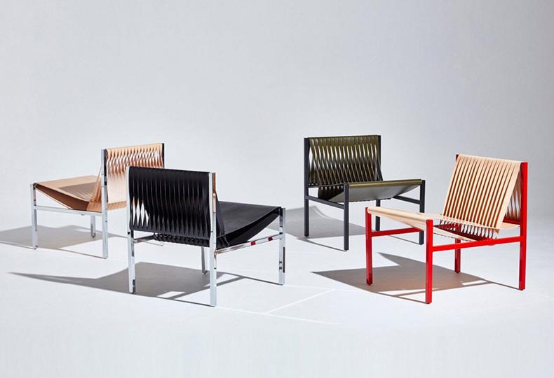 Кресла из кожаных ремней DesignByThem, при участии модельера Диона Ли