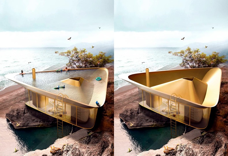 Летний дом с бассейном на крыше – концептуальный проект ANTIREALITY