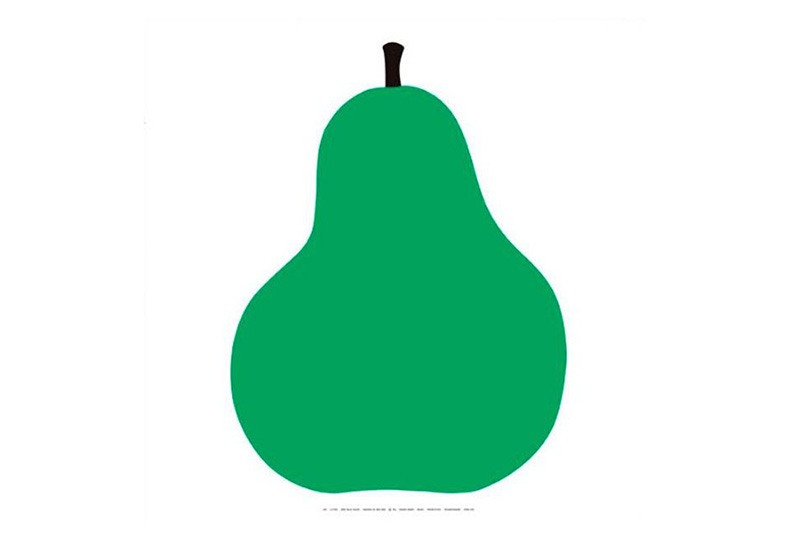 Постер с зеленой грушей