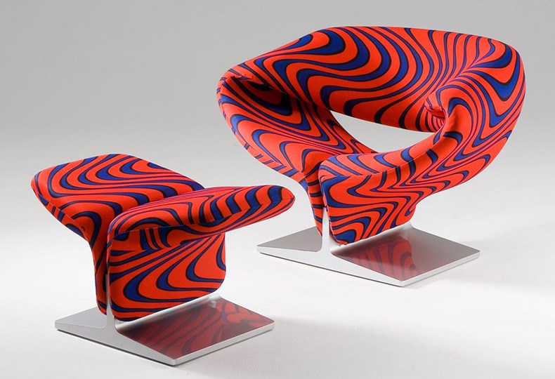 >Ribbon Chair & Ottoman Пьера Полена