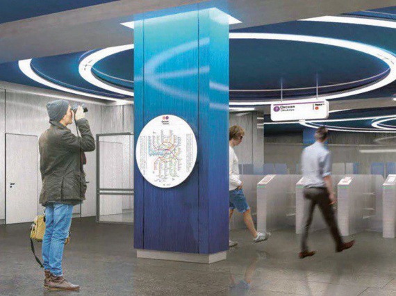 На станции Некрасовской линии метро «Окская» создадут иллюзию реки с кругами на воде