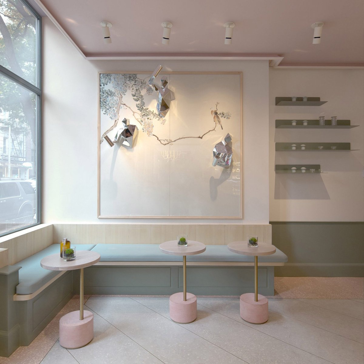 Минималистичная чайная в пастельных тонах в Нью-Йорке – проект New Practice Studio