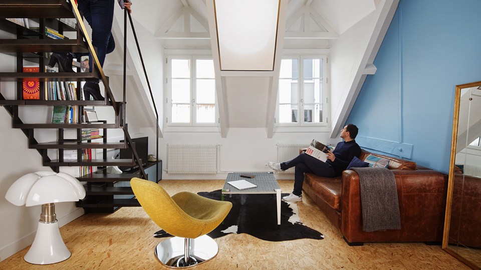 Квартира на последнем этаже в Париже – проект Florent Chagny Architecture
