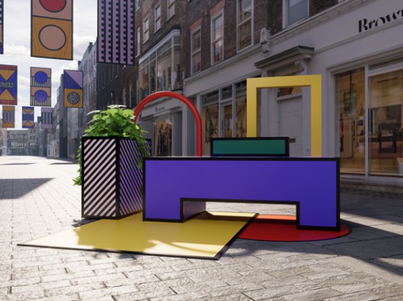 Камила Валала превратила пешеходную улицу Лондона в разноцветную гостиную