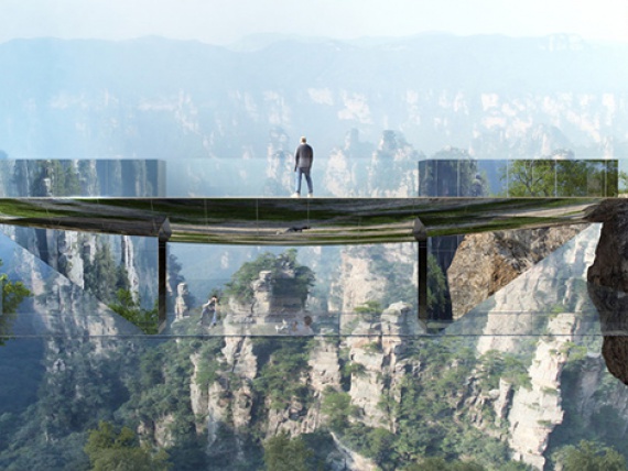 Французский архитектор представил проект стеклянных павильонов в горах Китая