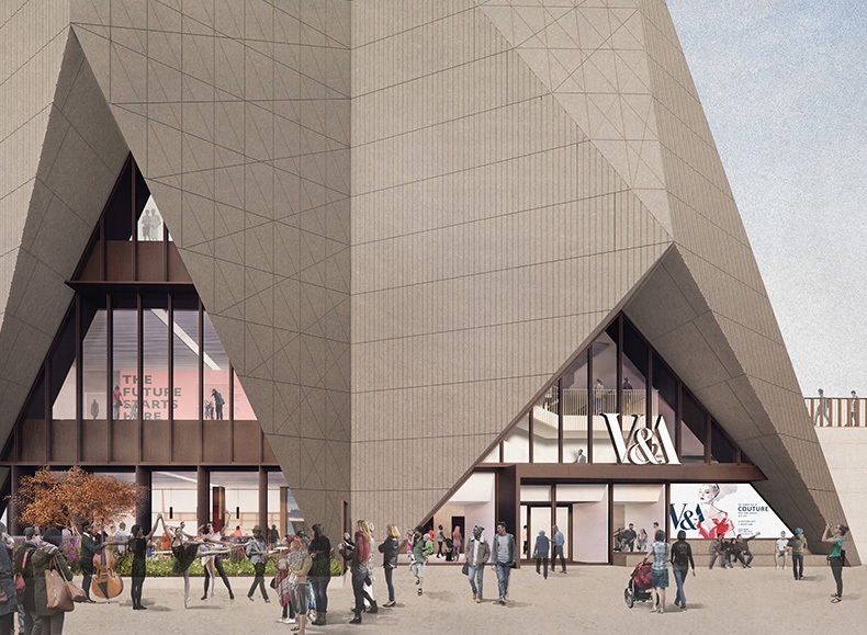 Визуализация нового музея V&A на Стратфордской набережной © O'Donnell + Tuomey