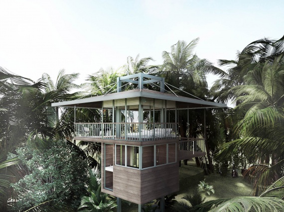 Алексис Дорнье создал проект экологичных сборных домов на сваях