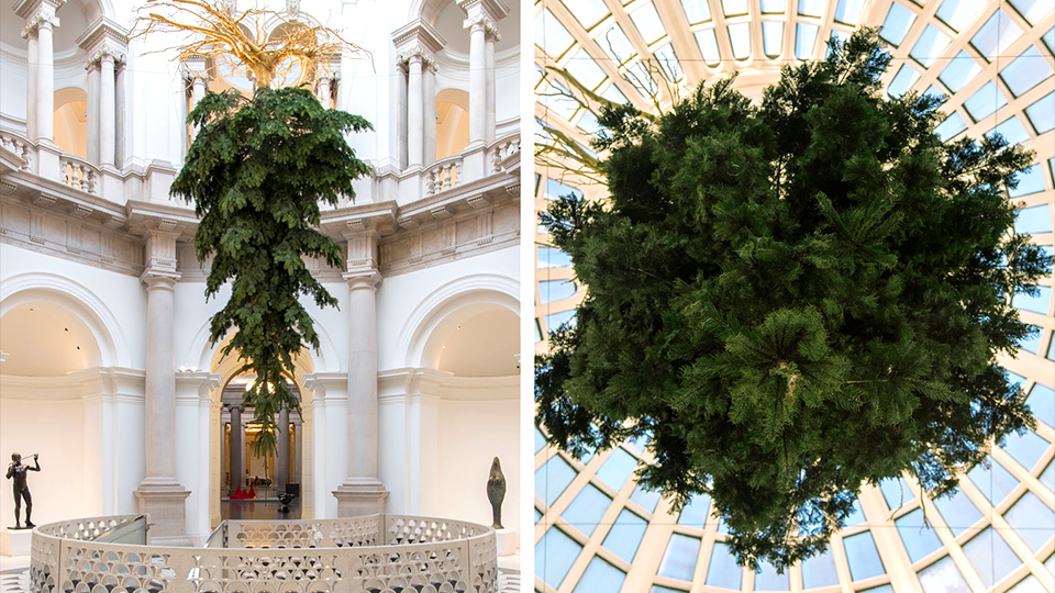 Перевернутая елка, Лондон. Альтернативные елки: как дизайнеры переосмысливают главный символ Нового года