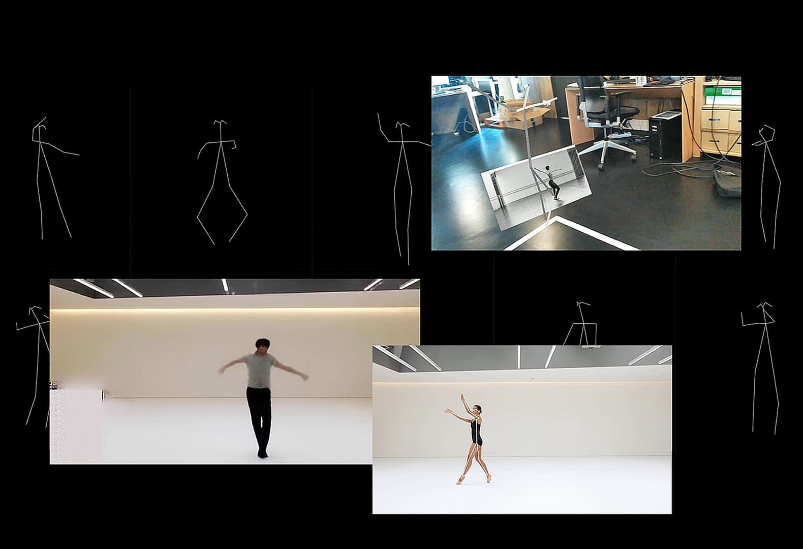 Механизм распознавания ИИ паттернов движений танцоров в проекте Living Archive. Фото: waynemcgregor.com