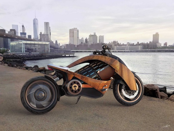 Newron Motors представляет деревянный электрический мотоцикл EV-1