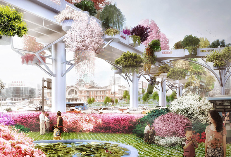 Небесный сад Skygarden в Сеуле. Главные здания, которые будут открыты в 2017 году