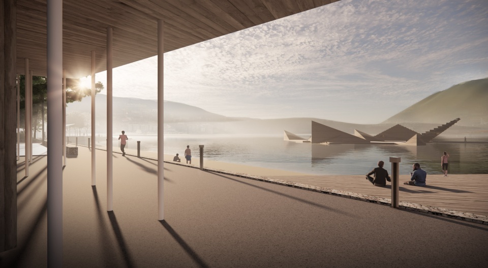 ​White Arkitekter спроектировали плавучий бассейн в виде морской звезды в Норвегии