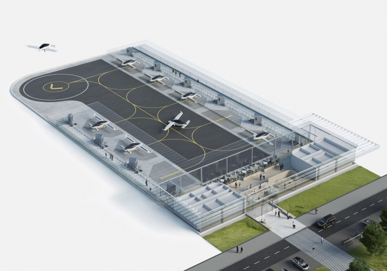 Lulium представили проект модульных вертипортов для аэротакси