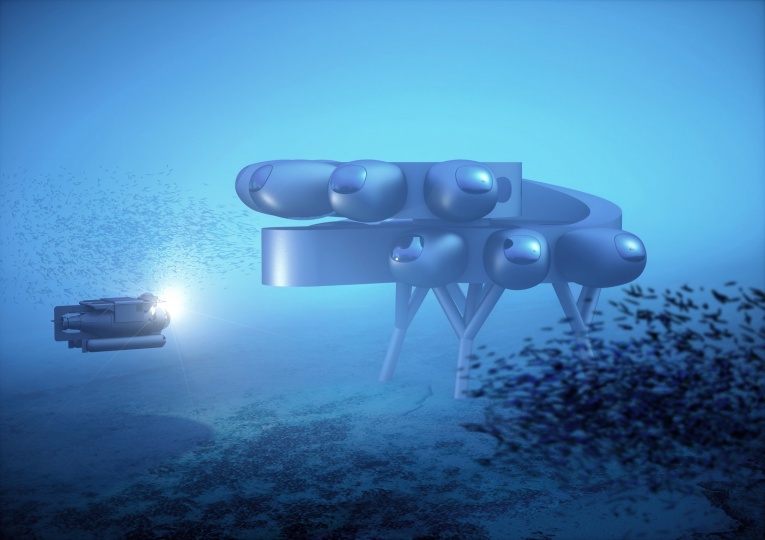 Ив Беар спроектировал подводную станцию с теплицей и бассейном