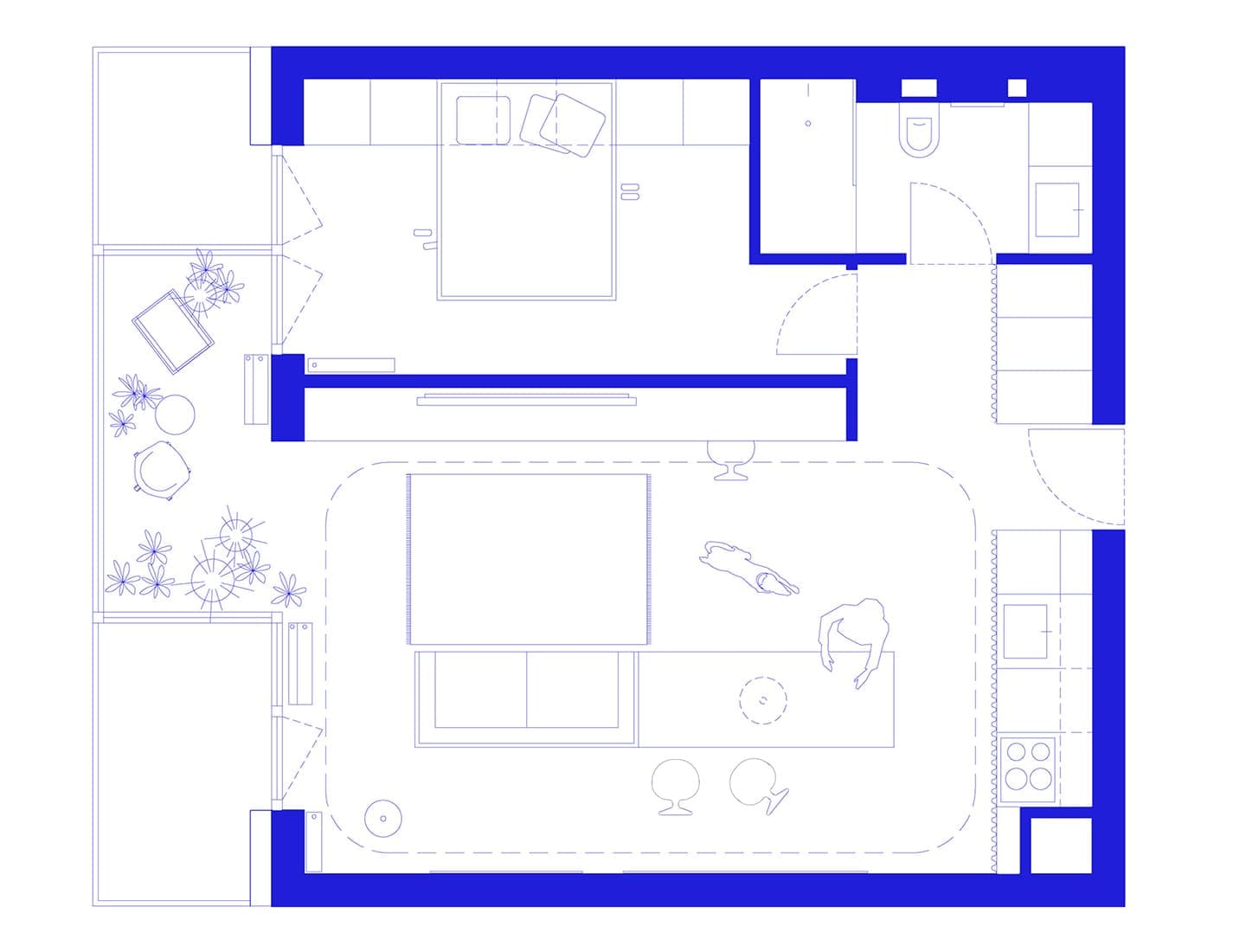 Маленькая квартира с подвижной мебелью в Любляне – проект Arhitektura d.o.o