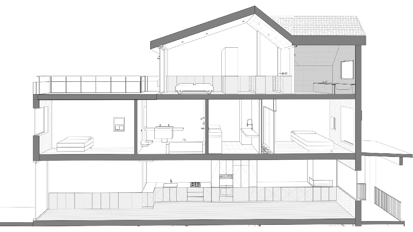 Узкий дом с длинной системой хранения в Торонто — проект StudioAC