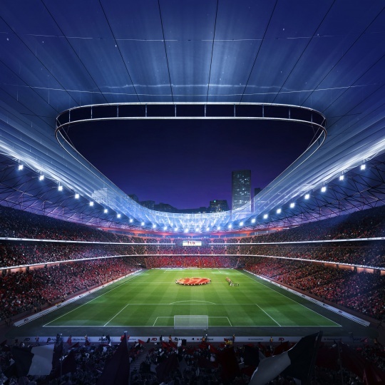 Zaha Hadid Architects представили проект многофункционального футбольного стадиона в Китае