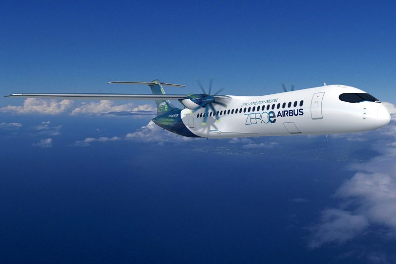 Airbus представили три модели самолетов с нулевым выбросом