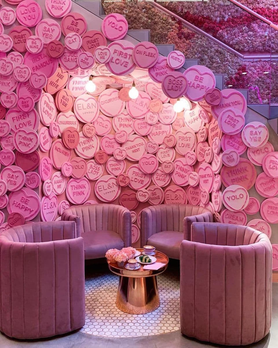 Неоновая розовая сказка Elan Café (Найтсбридж, Лондон)