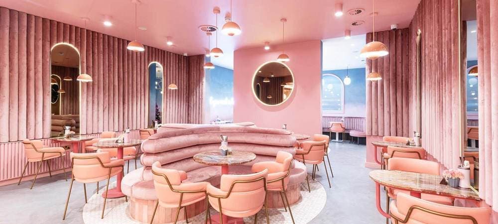 Неоновая розовая сказка Elan Café (Найтсбридж, Лондон)