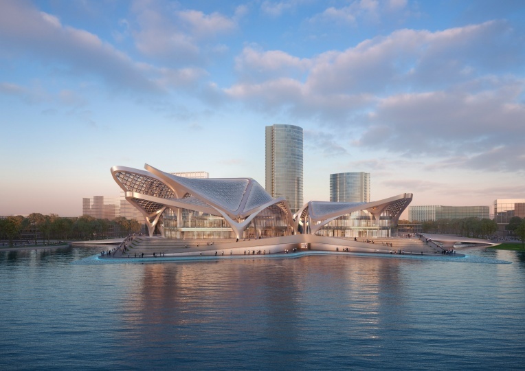 Четырехкрылый культурный центр в Чжухае от Zaha Hadid Architects