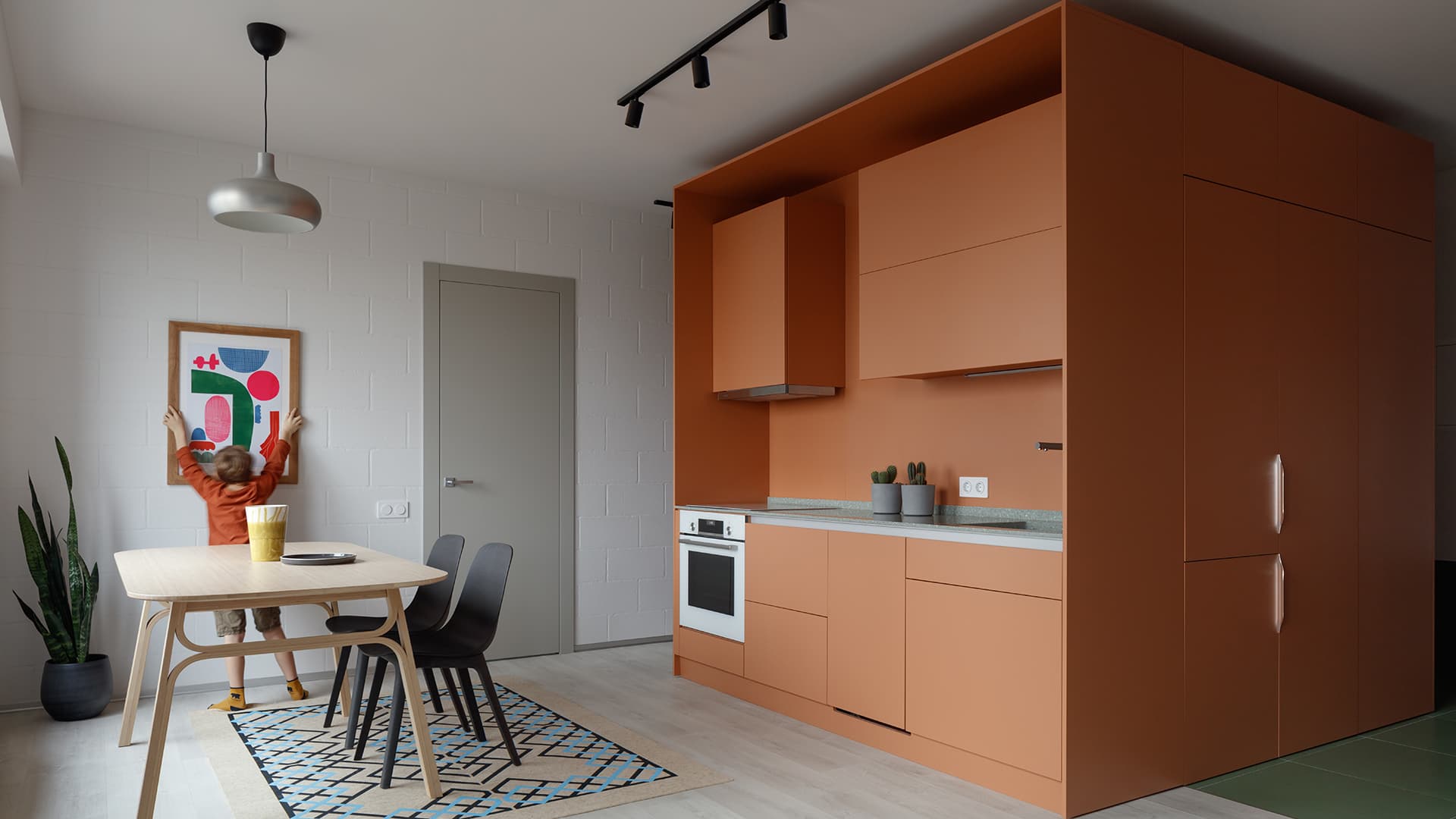 Московская квартира с многофункциональным мебельным кубом — проект DVEKATI