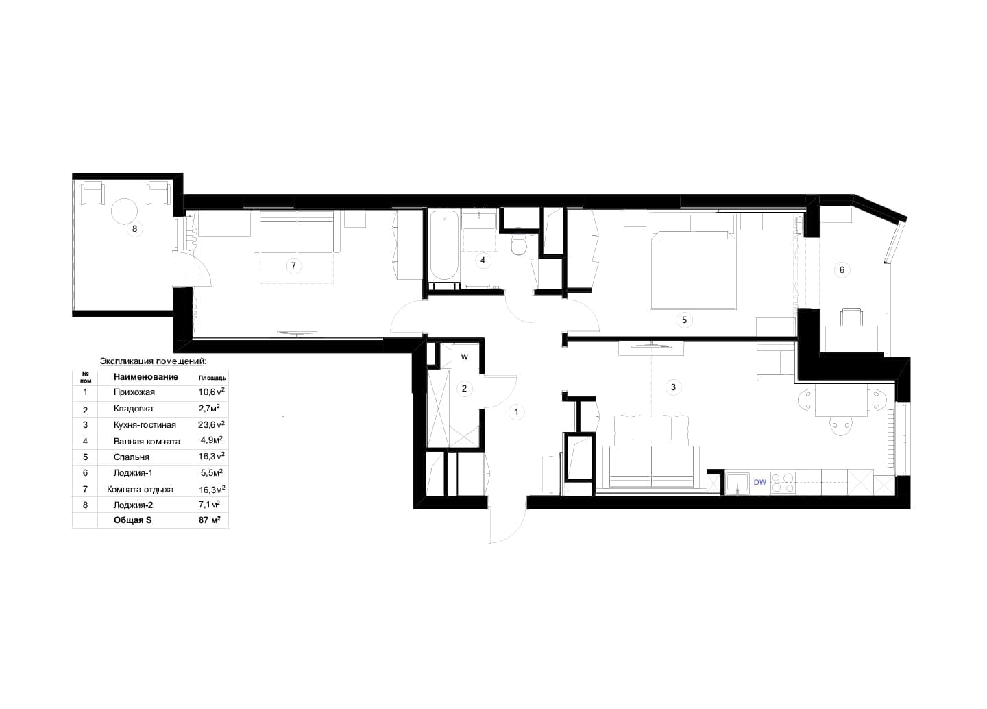 Квартира для пилота рядом с аэропортом — проект Flatforfox