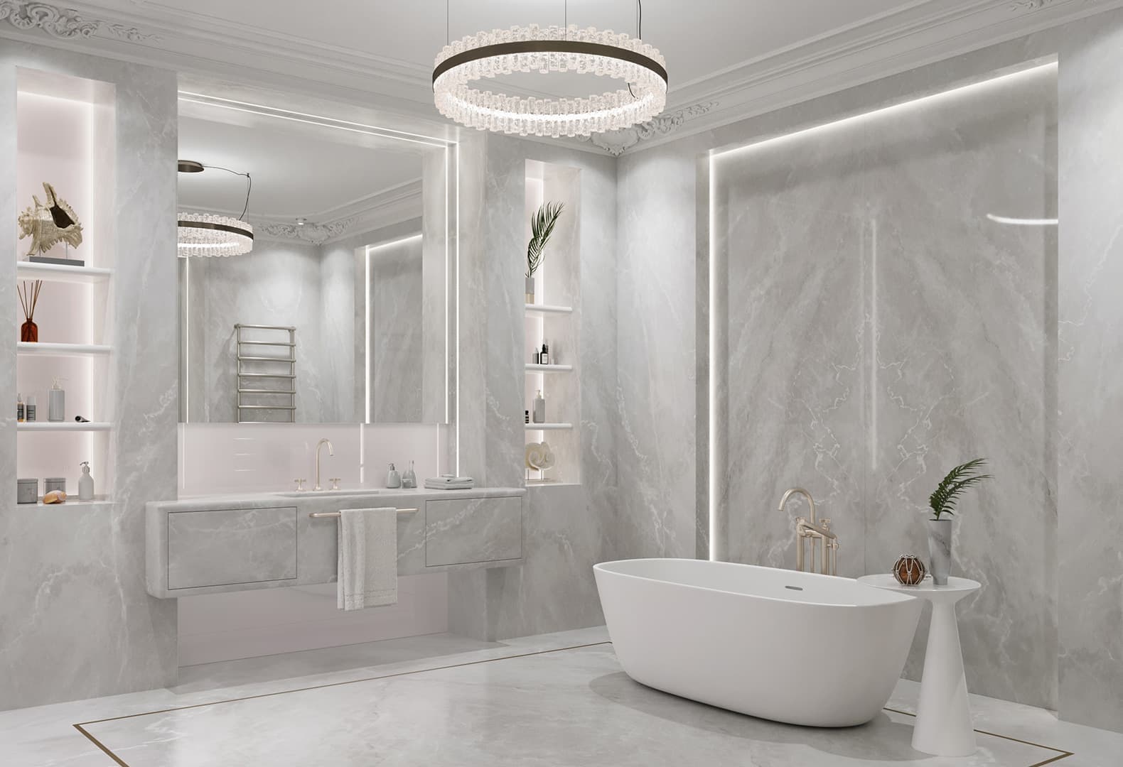 Ванна Baìas, Antonio Lupi. Пентхаус White Harmony. Дизайн: Ab-architects