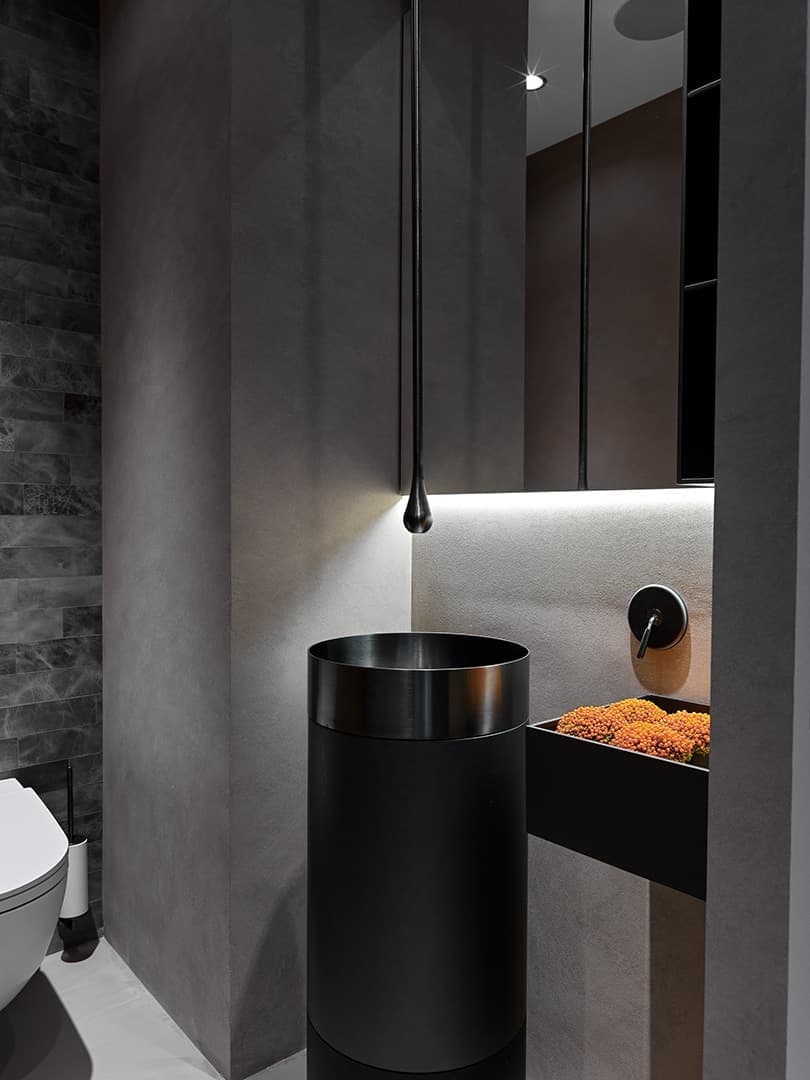 Смеситель Goccia, Gessi. Апартаменты на Ломоносовском проспекте. Дизайн: Ab-architects