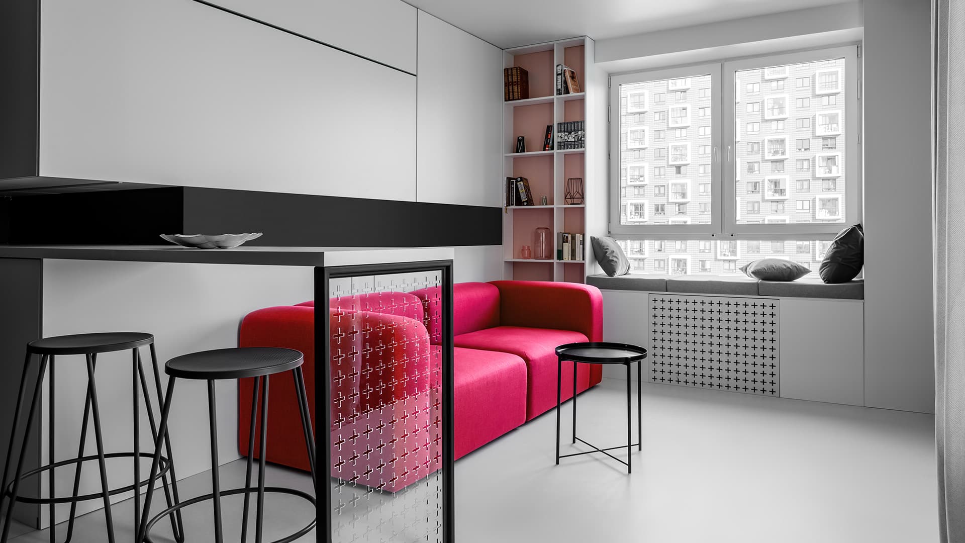 Московская квартира с использованием приема color-blocking – проект UR BUREAU