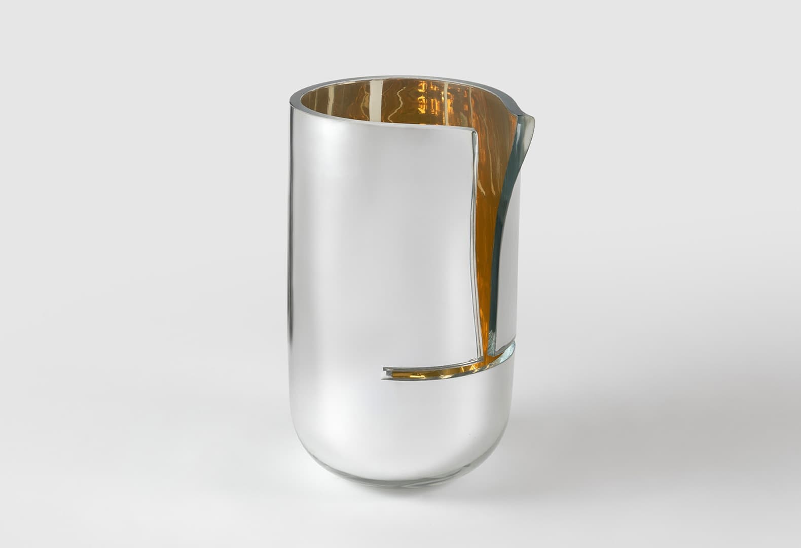 Cut Mirror Vase. Front