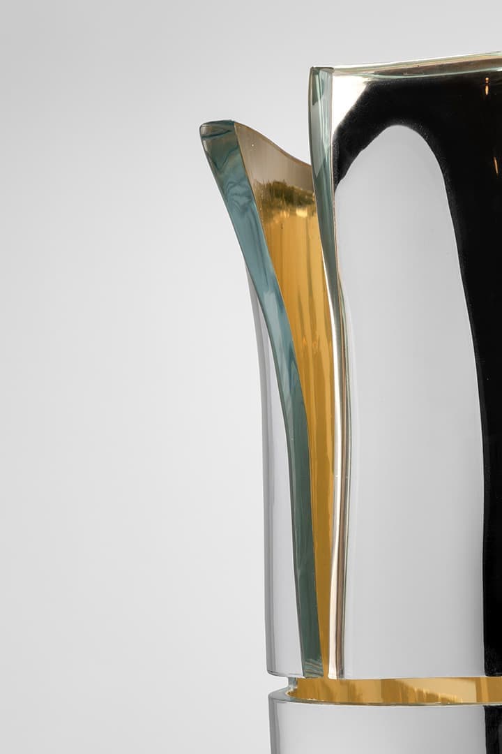 Cut Mirror Vase. Front