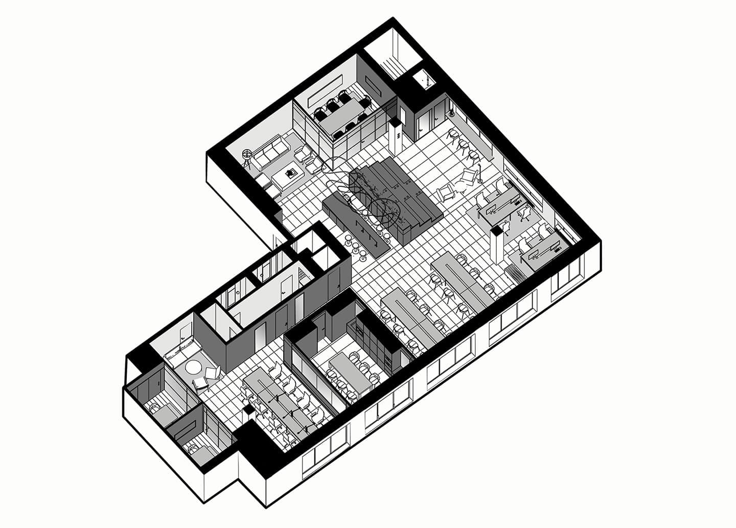 Офис компании Mercuryo.io – проект коллаборации Делателей.Офисов и дизайнера Екатерины Турбиной