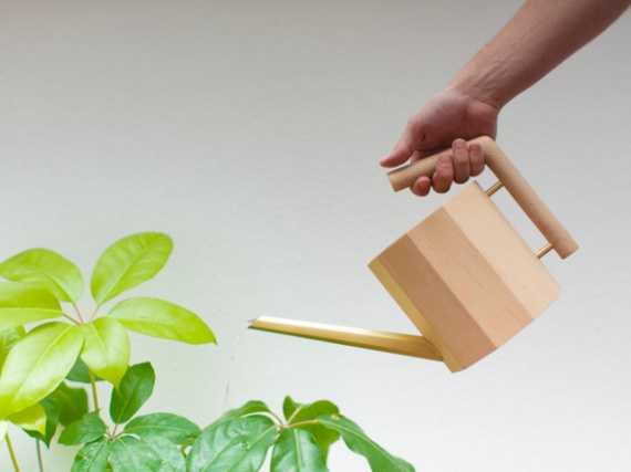 Дизайнер Стивен Рой сделал деревянную лейку для домашних растений