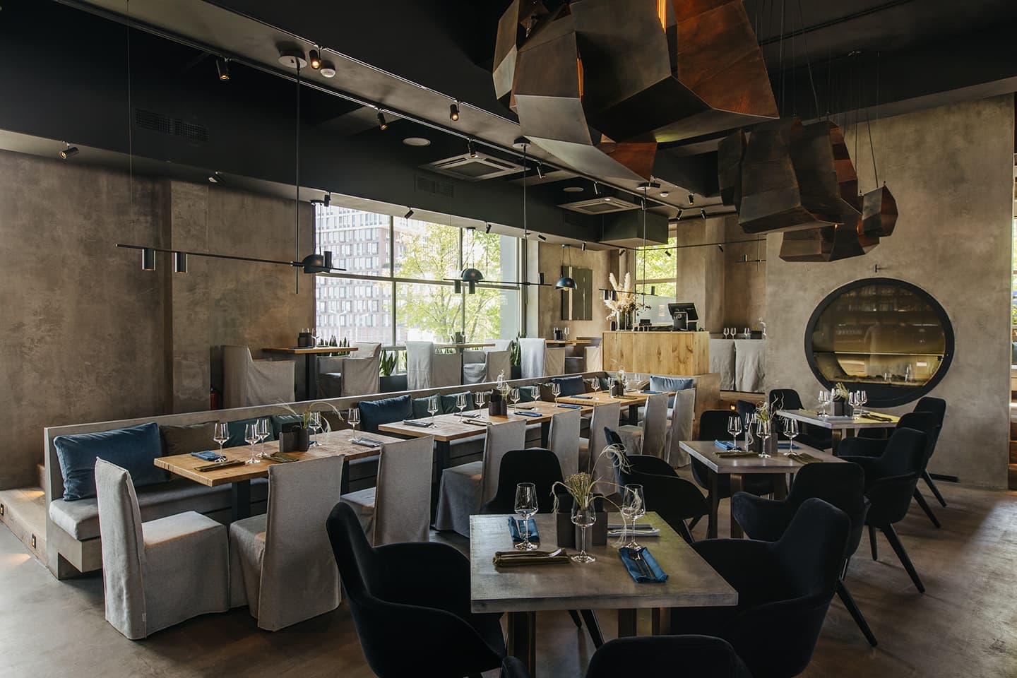 Гармония пяти фактур в интерьере ресторана Kano – проект архитектурного бюро NB Studio