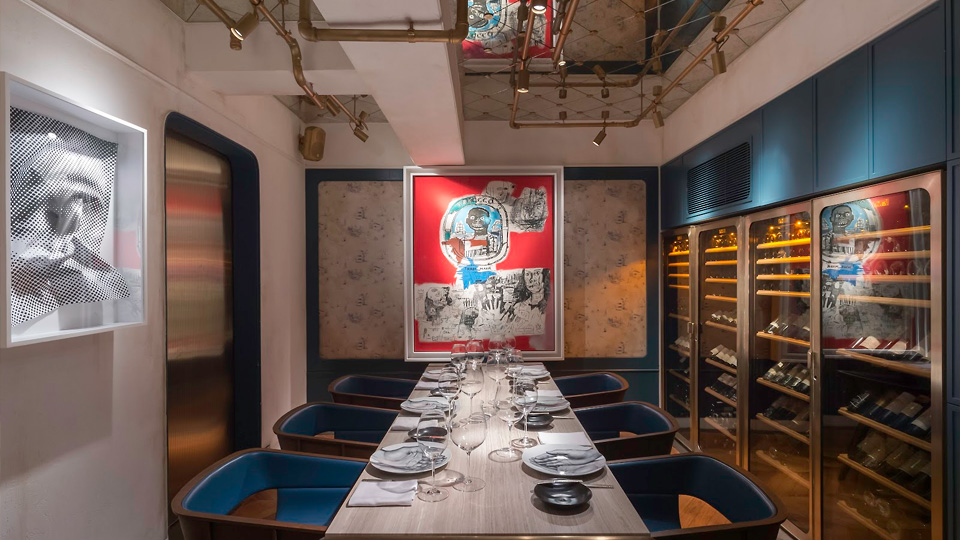 Интерьер французского ресторан и лаунж-бар Bibo в Гонконге