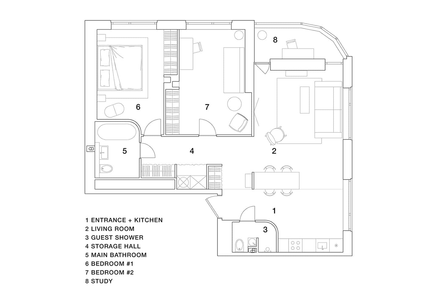 Нетривиальная квартира под сдачу – коллаборация MANU Bureau и Адрианы Кано Лимарино