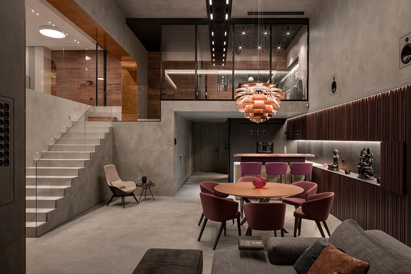 Квартира с просторной гостиной и комнатой для йоги – проект Bureau O.S.A. Design