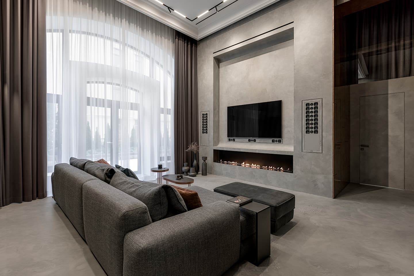 Квартира с просторной гостиной и комнатой для йоги – проект Bureau O.S.A. Design