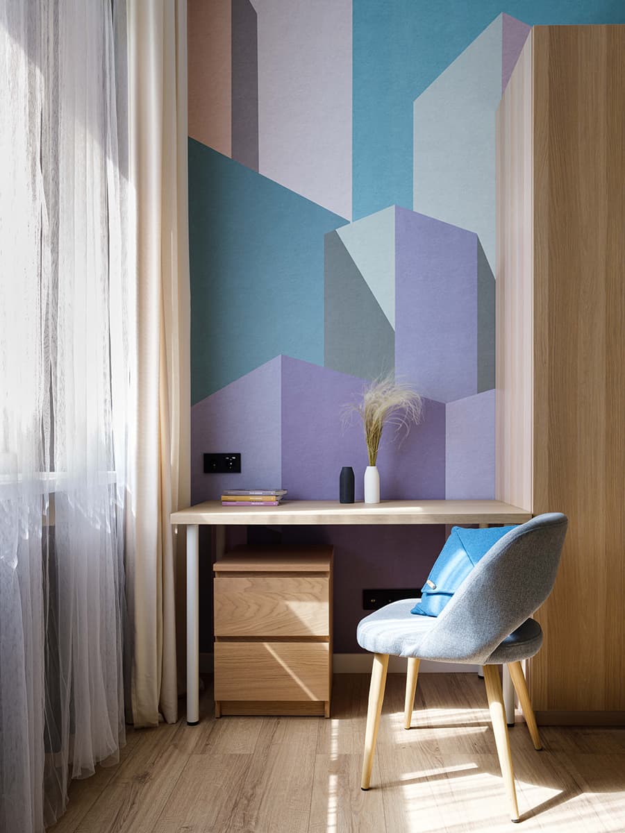 Уютный интерьер с доминирующим синим цветом – проект бюро Archistories