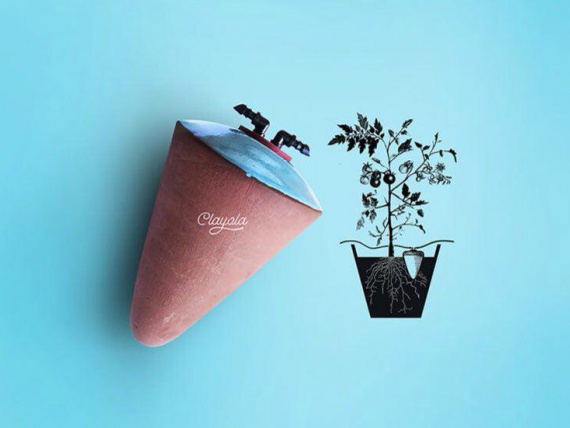 Дизайнер Рами Халим придумал устройство для растений, которое впитывает влагу