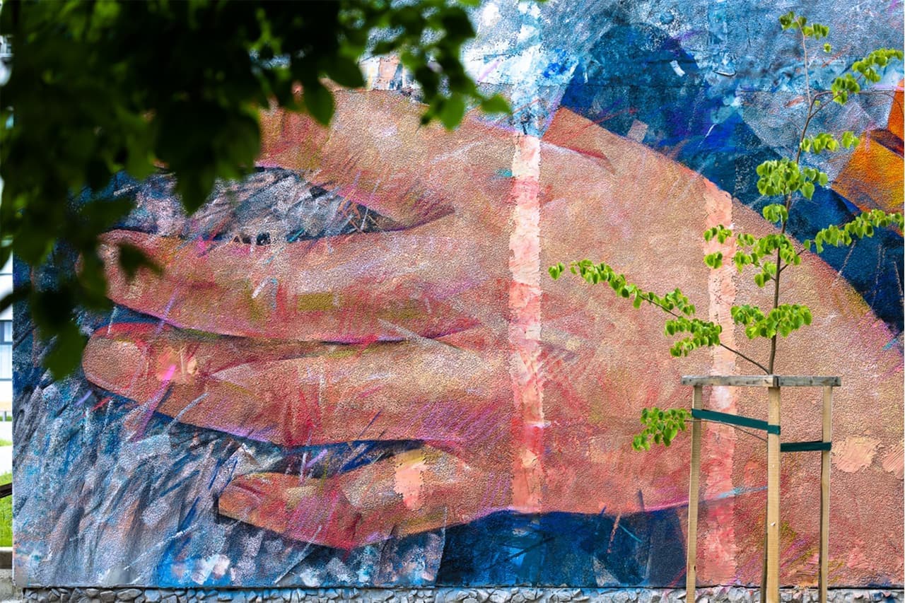 Международный фестиваль уличного искусства STENOGRAFFIA: «Портрет с гусем», Кирилл Бородин. Фото: Дмитрий Чабанов, Павел Иванов