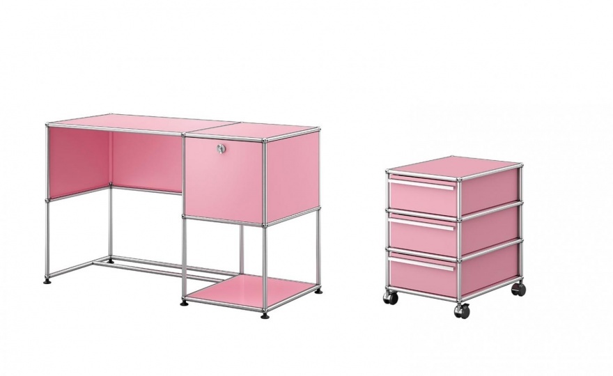 Бренд USM интерпретирует мебельную линейку Haller в розовом цвете