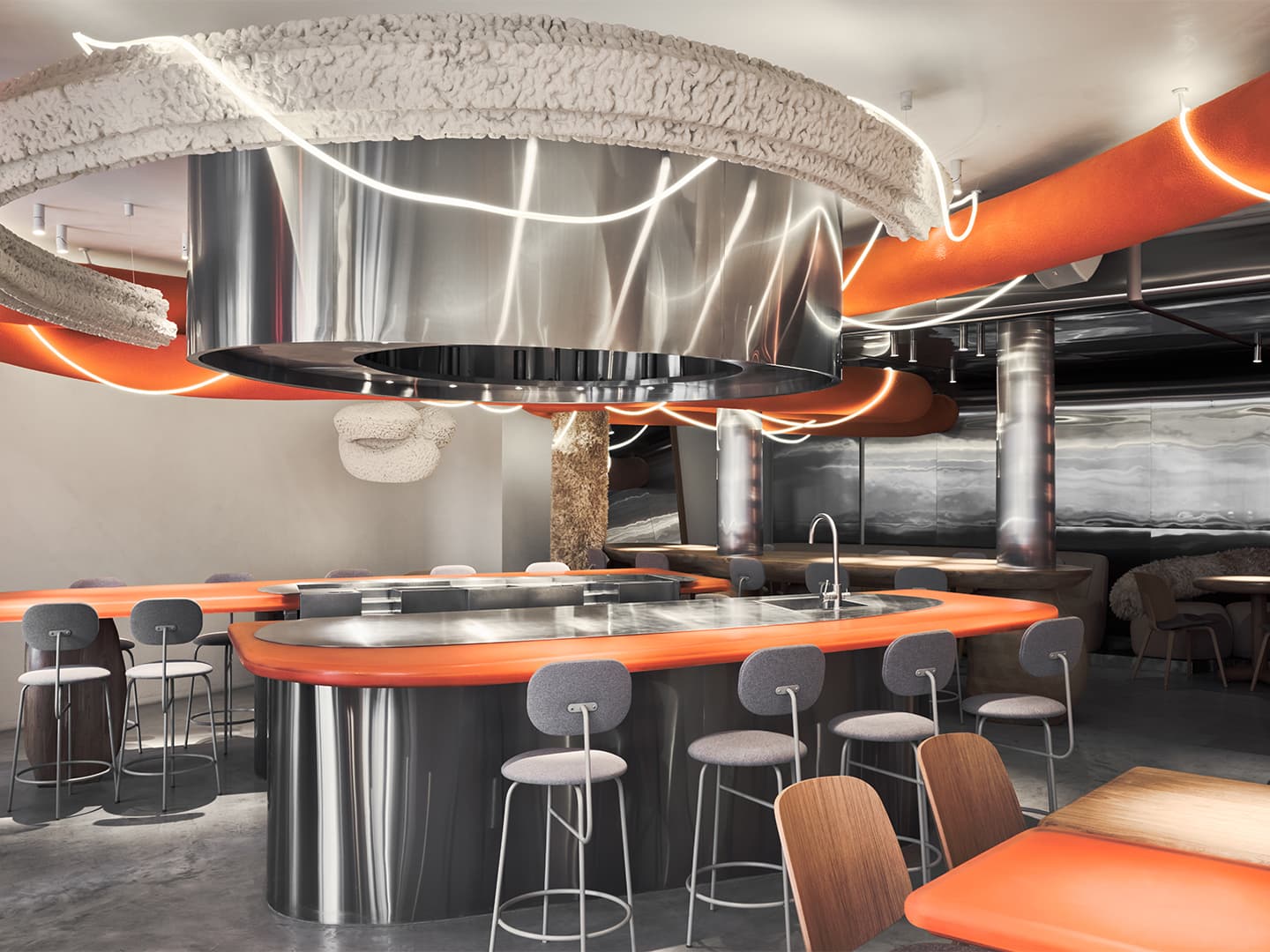 Провокационный интерьер рыбного ресторана – проект DA bureau