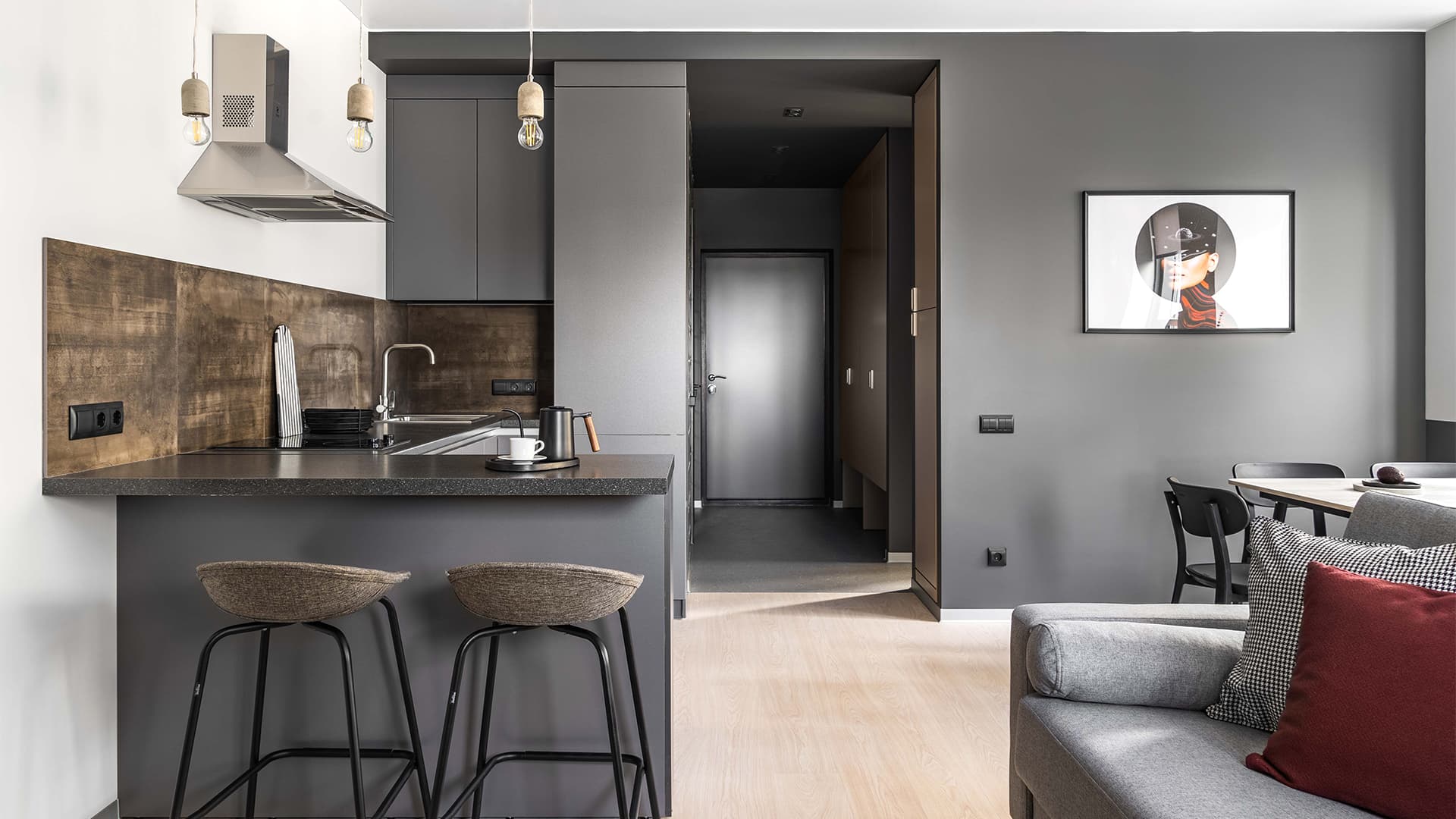 Практичный интерьер квартиры под сдачу в современном стиле – проект LIVET Architects